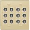 RiteAV 12 Port BNC Female/Female HD-SDI Jack Wall Plate - Flat Style 2 Gang [Ivory/Ivory] view 1