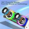 Portable Bluetooth Speaker with LED Lights&Transparent Casing, Bluetooth 5.3 Wireless Outdoor Speakers Support TWS Pairing/TF Card, 10W Stereo Sound, Electronics for Home, Outdoors, Travel (White) view 2