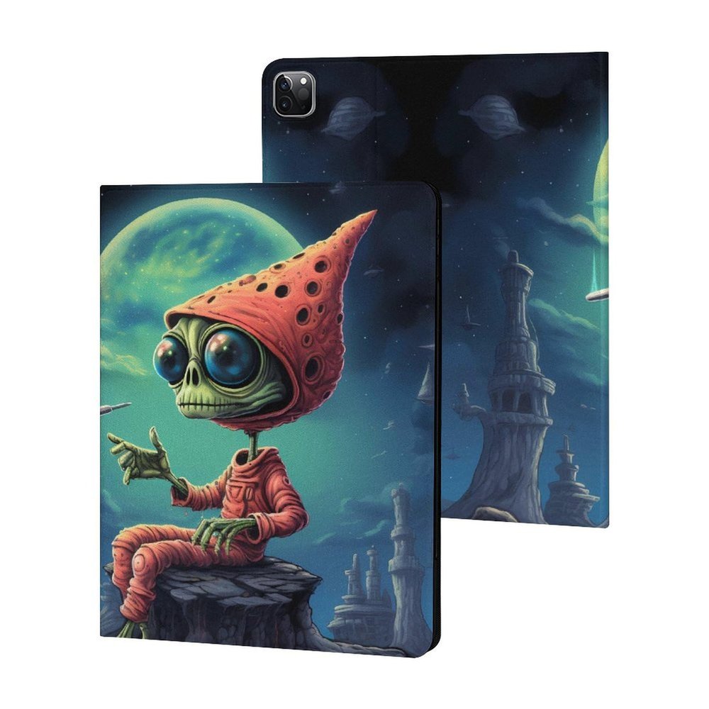 Moon Alien Soft TPU Case Leather Cover Auto Sleep Wake Cover Compatible with iPad Pro 2020/2021/2022 (12.9in)