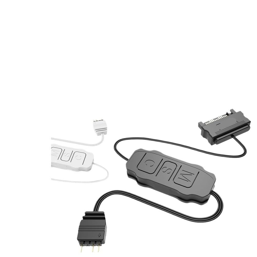 VCALDGFZ 5V 3PIN ARGB Controller ARGB 5V 3PIN to SATA Interface Extension Cable RGB Sync Controller Cable(Black to 2)