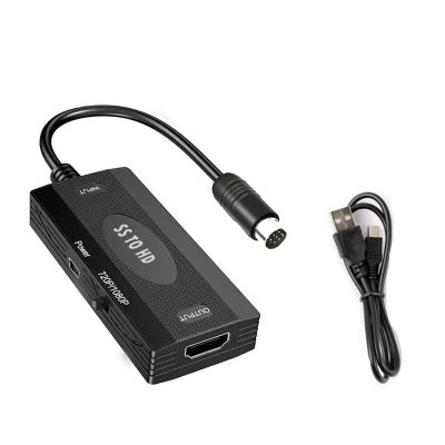 DC 5V SS to HD Converter Adapter Native RGB Signal S-Video Input 1080P HDMI Output for Sega Saturn Game on 4K HD TVs