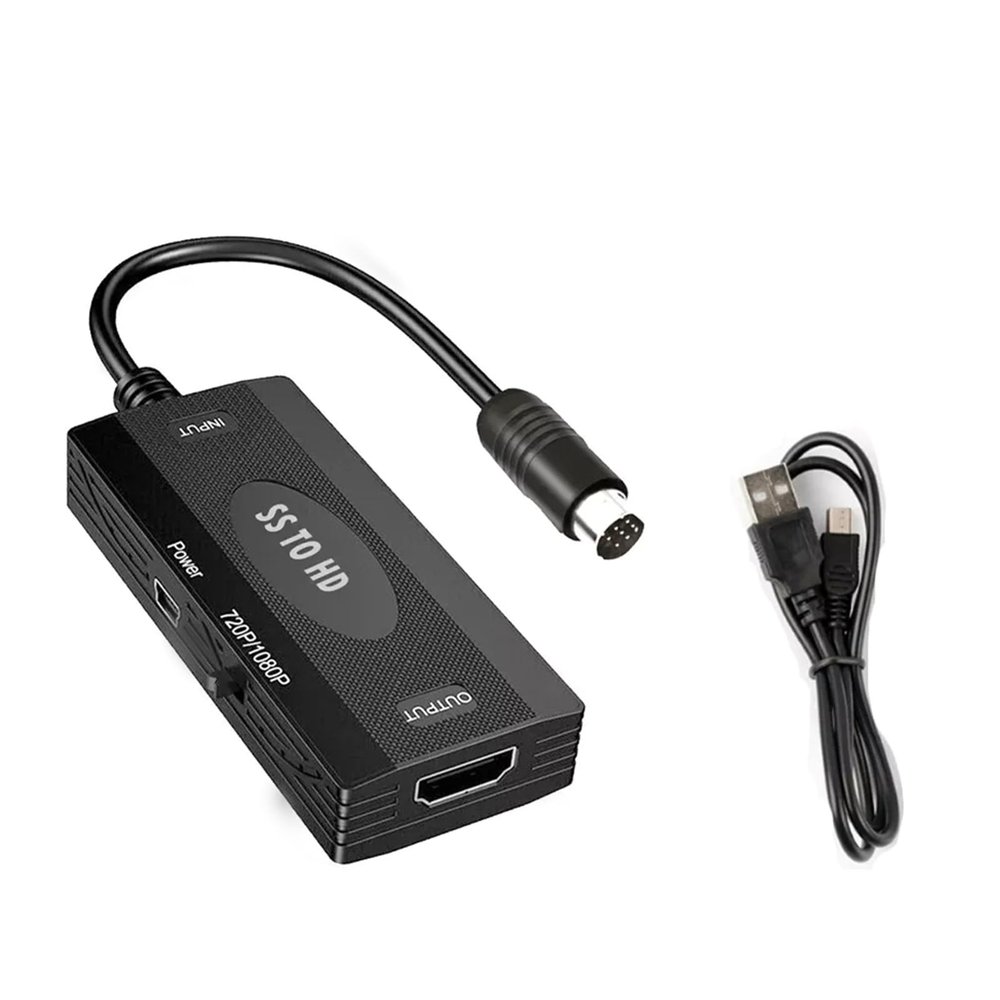 DC 5V SS to HD Converter Adapter Native RGB Signal S-Video Input 1080P HDMI Output for Sega Saturn Game on 4K HD TVs