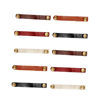 LABRIMP 10PCS Leather Earphone Winder Cable Cord Organizers Clips for Effective Cable Management for Home Office and Travel