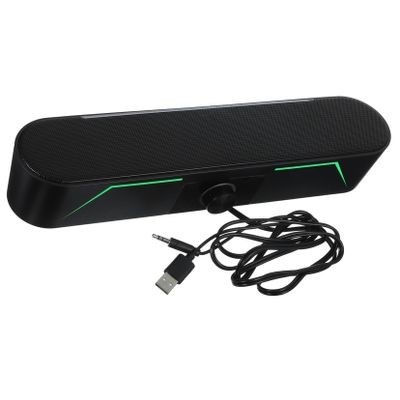 TEHAUX Sound Bar Speaker for Desktop Wired Gaming Soundbar RGB Lighting USB Powered Stereo Sound System Tablets