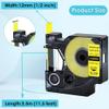 10PK Flexible Nylon Labels Compatible with 18490 Black On Yellow 12mm Compatible with Use with 5200 and 3MPL300 Printers view 2