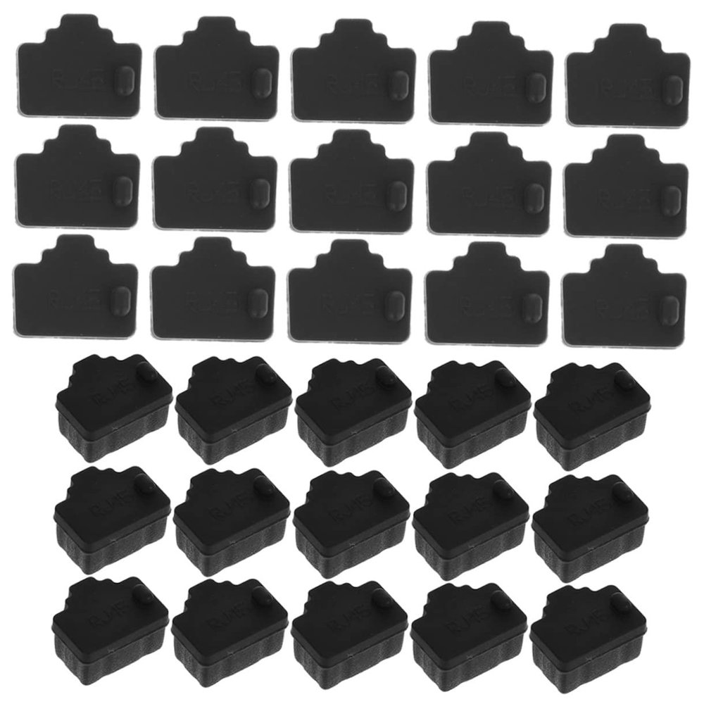 MERRYHAPY Ethernet Port Dust Cover Cap 50pcs Protective Stopper for Routers PCs and Laptops Waterproof Plug for Network Interface