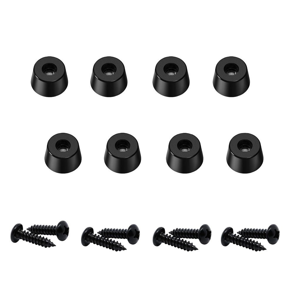 Funayama 8Pcs Speaker Isolation Pad, Rubber Feet Kit for Electronics Guitar Amp Speaker Turntable Cutting Board Feet 0.6" W x 0.3" H Black