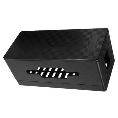 Holibanna Cord Management Box Lid Large Cable Storage Organizer Carbon Fiber Pattern Power Strip Hider for Home and Office Easy to Fold and Clean for Router and Charging Cords