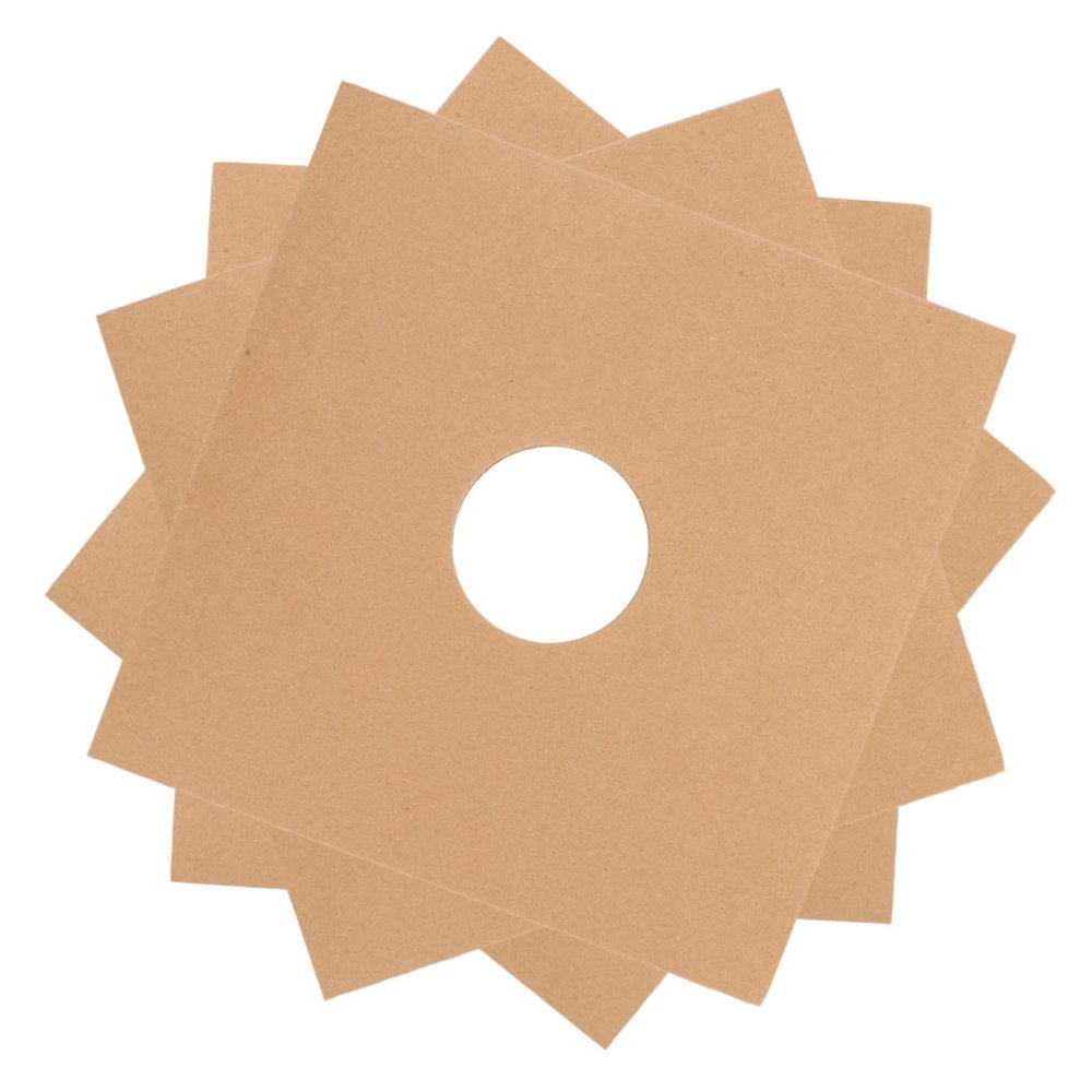 BATHVEVE 4Pcs Record Storage Sleeves Brown Paper Album Protectors Breathable Design with Air Circulation for Collection Organization