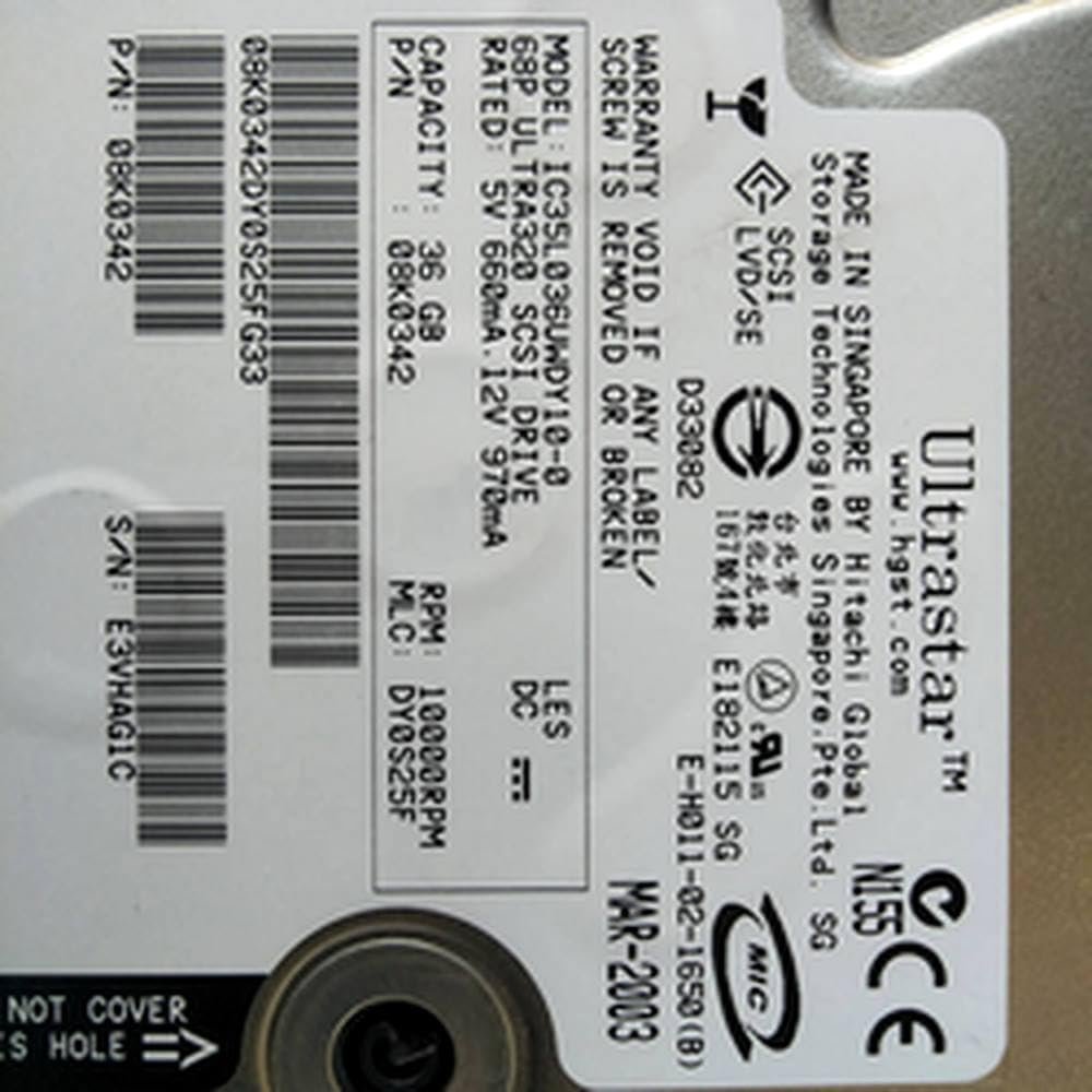 90% HDD for 36GB 3.5 SCSI 2MB 10000RPM for Internal Server IC35L036UWDY10-0 08K0342