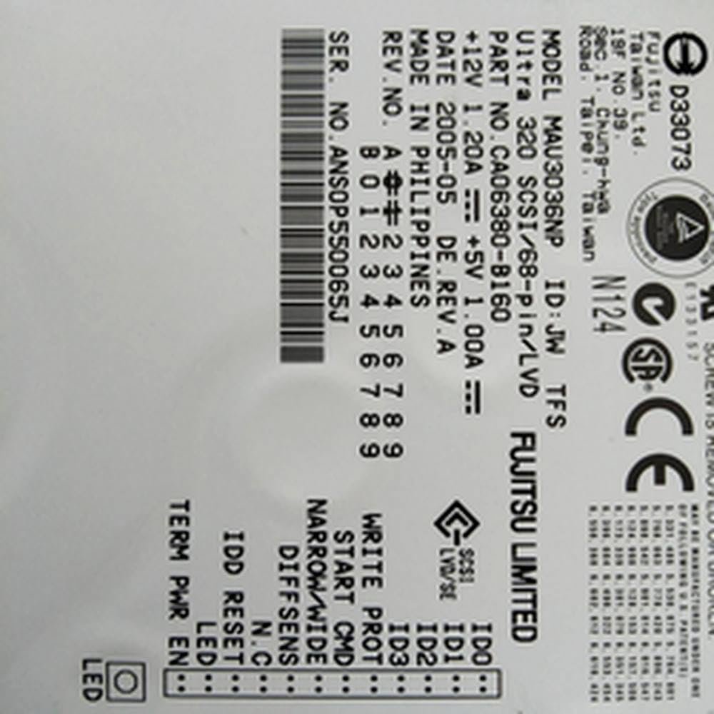 90% HDD for 36GB 3.5 SCSI 8MB 15K for Internal Server MAU3036NP