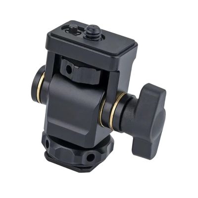 Camera Monitor Mount with Cold Shoe 180 Adjustable 1/4 Inch Screw for DSLR Mobile Phone and Monitor Aluminum Alloy