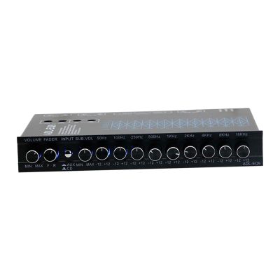 9 Band DSP Chip Car Audio Equalizer with Subwoofer Output 12V DC Front Rear Channels Tone Control Metal Shell