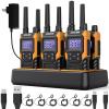 KETELESE T4 Waterproof Radios Walkie Talkies 6 Pack, IP67 FRS Two Way Radio with Headsets and Charging Base, NOAA Weather Alert,PTT,Group,VOX view 1