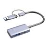 4 in 1 Card Reader Aluminum Alloy High Speed USB C USB 3.0 SD TF Multifunctional Gray Portable Easy to Use view 4
