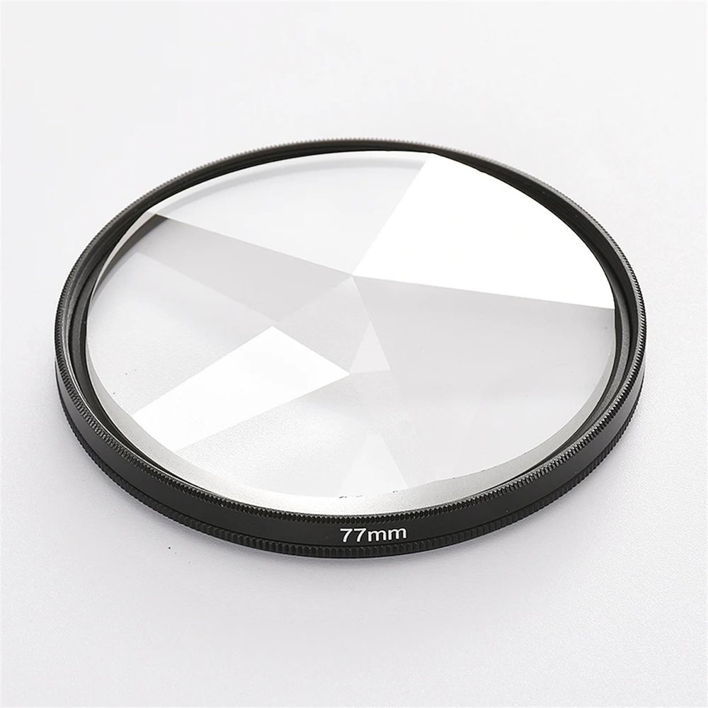 LIUDONGX Camera Lens Filter, Coloured Glass Prism, 77 mm, Kaleidoscope Prism, Variable Motifs, Camera Photography Accessories (with 55 Adpater)