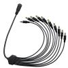 DC Power Splitter Cable 5.5x2.5mm 3-Pack, 1 to 10 Way 18AWG 12V/24V 10A High Current Compatible with CCTV Camera, Security DVR, LCD Monitor, Laptop, Router2.3FT view 1