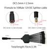 DC Power Splitter Cable 5.5x2.5mm 3-Pack, 1 to 10 Way 18AWG 12V/24V 10A High Current Compatible with CCTV Camera, Security DVR, LCD Monitor, Laptop, Router2.3FT view 2