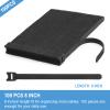 100 PCS 8 Inches Reusable Cable Ties | Adjustable Cord Wraps, Cable Straps | Hook & Loop Cord Organizer, Cable Management view 2