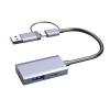 4 in 1 Card Reader Aluminum Alloy USB C USB 3.0 SD TF High Speed Multifunctional Gray Portable Easy to Use view 3