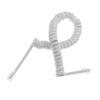 pistro White Curly Telephone Line Cord 4P4C 5 Ft Uncoiled 1 Ft Coiled Gold Contacts Crystal Connector view 1
