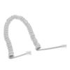 pistro White Curly Telephone Line Cord 4P4C 5 Ft Uncoiled 1 Ft Coiled Gold Contacts Crystal Connector view 2