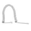 pistro White Curly Telephone Line Cord 4P4C 5 Ft Uncoiled 1 Ft Coiled Gold Contacts Crystal Connector view 4
