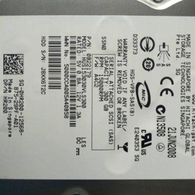 90% HDD for 300GB 3.5 SAS 8MB 15000RPM for Internal Server 0HR200 HR200 HUS153030VLS300