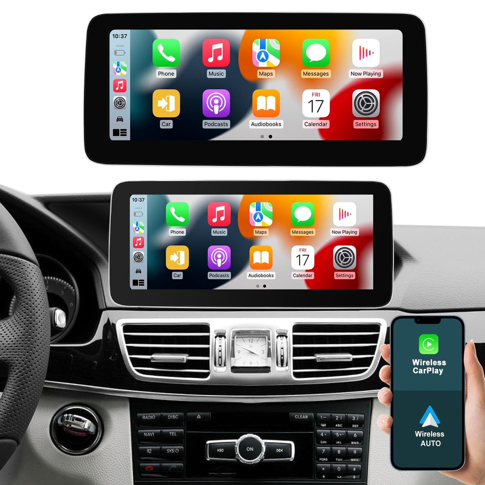 10.25 Inch CarPlay Screen Android Auto for Benz E Class W212 S212 2012-2015 Year with NTG4.5, Car Stereo Multimedia Radio Receiver