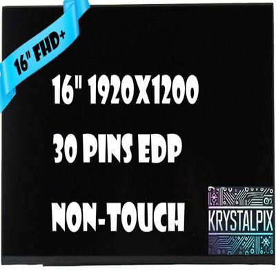 New KrystalPix LCD Display FITS- Replacement LCD for LG LP160WU3(SP)(D2) LP160WU3-SPD2 16" LCD FHD+ 1920x1200 Display Screen Non-Touch 30 pins Panel