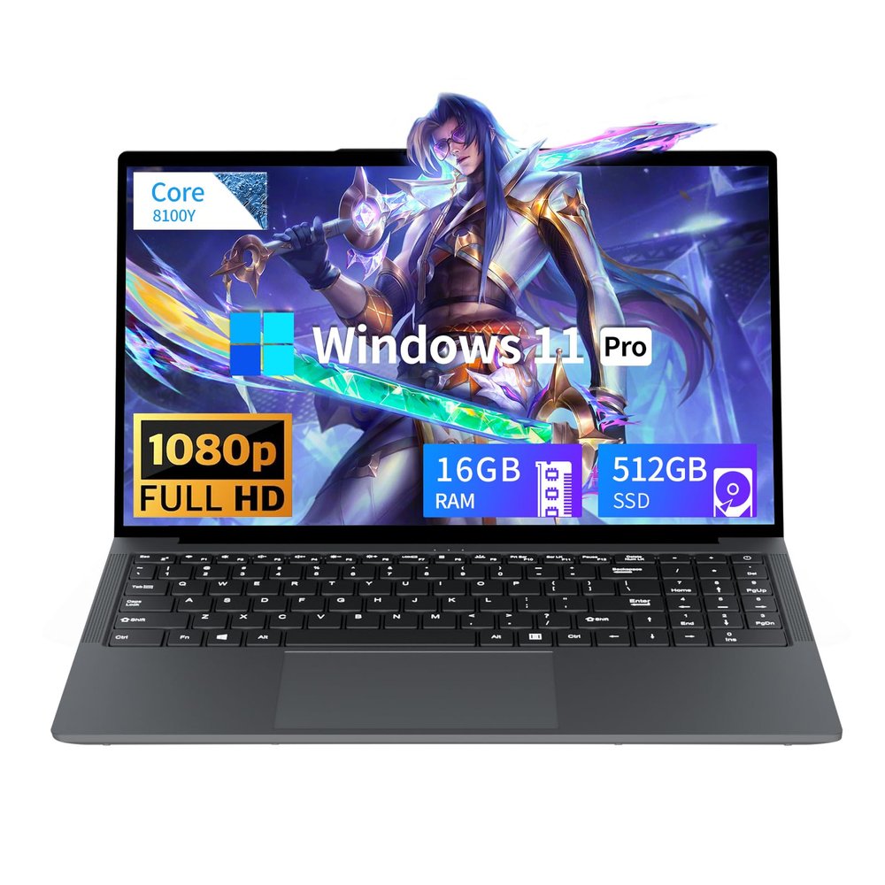 Tunhail 15.6 inch Laptop, Laptops with Core Processor (up to 3.40GHz), Gaming Laptop 16GB RAM 512GB ROM, FHD 1920 x 1080, Win 11 Pro Traditional Laptops Computers