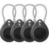 Airtag Holder Waterproof, 4-Pack Airtags Secure Holders Keychain Case w/Metal Wire, Anti-Lost Keyring Holder Attachment Compatible with Apple Airtag, Durable Travel Safe Essential Airtags Lock Cases view 1
