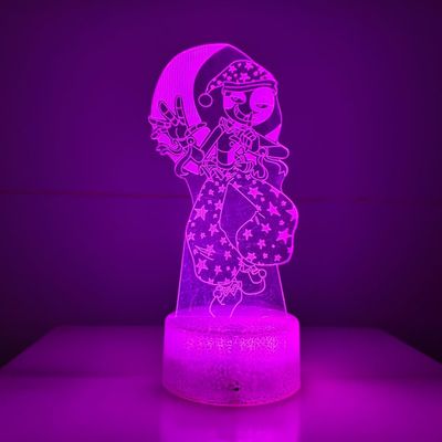 3D Illusion Night Light LED Lamp with Remote Control 16 Color Changing Visual Bedroom Decoration (Moondrop)