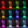 3D Illusion Night Light LED Lamp with Remote Control 16 Color Changing Visual Bedroom Decoration (Moondrop) view 3