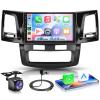 4G+64G Android 15 Car Stereo for Toyota Hilux 2005-2014 with Wireless Carplay Android Auto, 9 Inch 1280 * 720 Touch Screen GPS/WiFi/Bluetooth 5.0/ FM/32EQ/ SWC/Backup Camera view 1