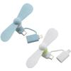 DGZZI 2PCS Mini Mobile Phone Fan 2 in 1 Compatible with Tablet Light Blue Walking Portable Silent Gift Summer Accessories White view 1