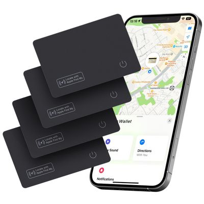 Eelexa Wallet Tracker Card, Rechargeable Thin Finder, Works with Apple Find My (iOS Only), Item Locator for Luggage Tags, Passports, Phone, IP68 Waterproof, 4 Pack