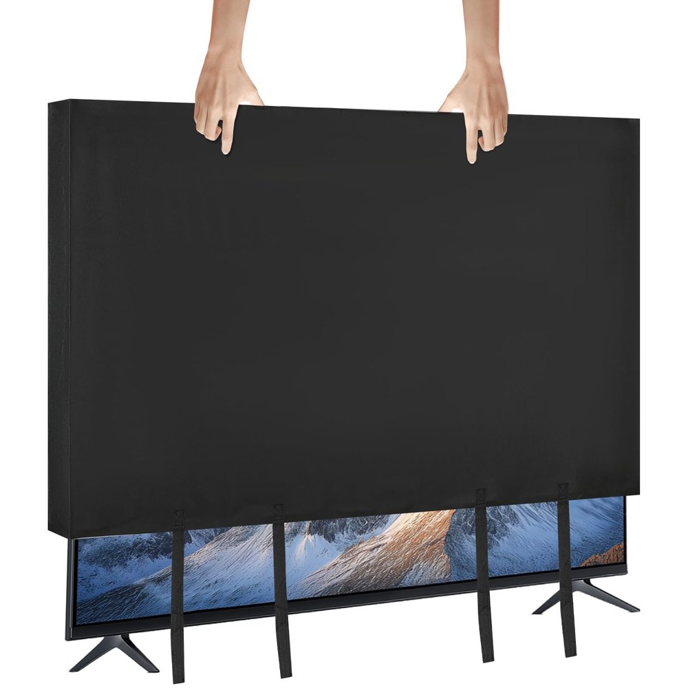 TV Cover Moving Box 70 to 75, Dust and Scratch Resistant Felt TV Screen Cover with Bottom Straps for House Moving,Storing, Painting or Home Renovation Packing Cushioning Supplies