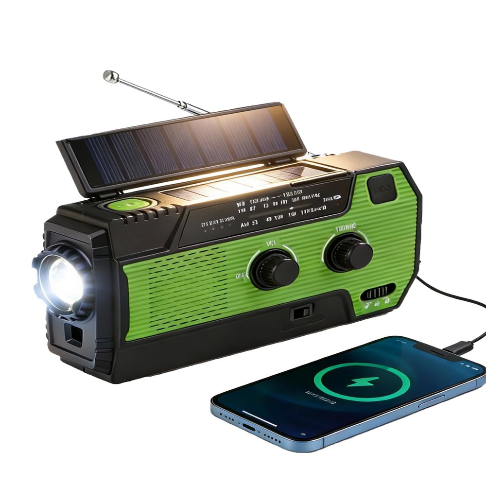 B S Hand Crank Solar Emergency Radio with AM/FM/NOAA,Flashlight and SOS Siren for Home, Outdoor & Indoor
