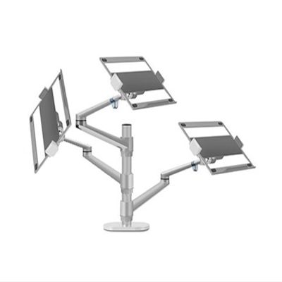 ADBWEKKF OL-3XT Aluminum Height Adjustable Desktop Triple Mount Arm for 10-17 Inch Laptop Stand(Silver)