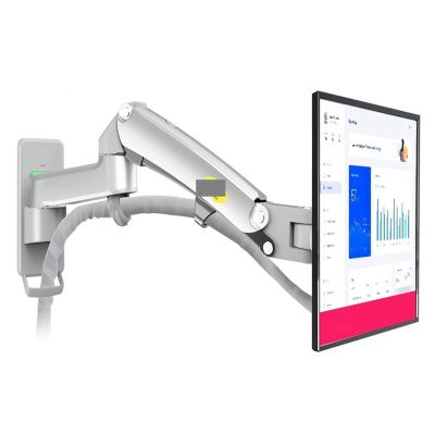 ADBWEKKF F150 Gas Spring 24-35 Inch LED TV Wall Mount Monitor Holder Ergonomic Mount Arm Max. VESA 100 * 100mm Load 3-12kgs(Silver Grey)