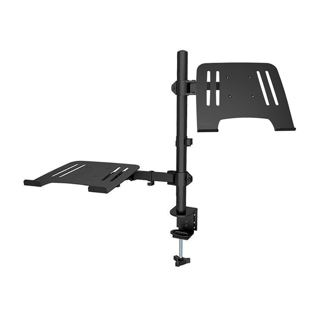 ADBWEKKF M074-D Dual Laptop Stand for Laptop Notebook Support Up to 17" 2 in 1 Dual Arm for Monitor & Laptop Holder