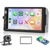 7 Inch Double Din Car Radio Stereo, Wireless CarPlay Android Auto, HD Touch Screen, Bluetooth 2 Din Stereo, AHD Backup Camera, Mirror Link, FM EQ SWC, Type-C USB Fast Charging, Video Playback view 1