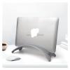 ADBWEKKF HY02 Aluminum Space-Saving Laptop Vertical Stand Desktop Erected Holder for MacBook Pro Air Retina 3pcs Silica Gel Pad Available(Silver) view 3