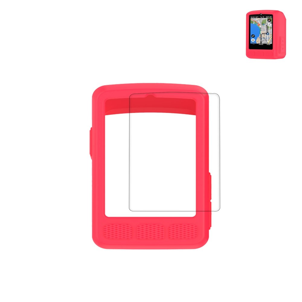 Case for Wahoo ELEMNT ROAM V3 GPS Cycling/Bike Computer, WUNIAK Soft Silicone Protective Portable Scratch Shock Resistant Shell Case with Screen Protector for Wahoo ELEMNT ROAM V3Red
