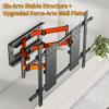 WANDEMEI Heavy Duty TV Wall Mount Full Motion, Suitable for 50-120 Inch Large TVs, Adjustable TV Wall Mount with Swivel Extend Tilt and Leveling, Holds up to 198 LBS and Max VESA 900x600mm view 4