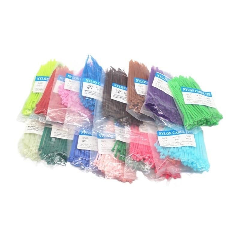 OCNFZ 100Pcs/Bag Cable Ties 18 Colors 2.5mmx100mm 2.5mm*100mm Self-Locking Nylon Wire Cable Zip Ties White Black Wire Fasten Cable(Grey)