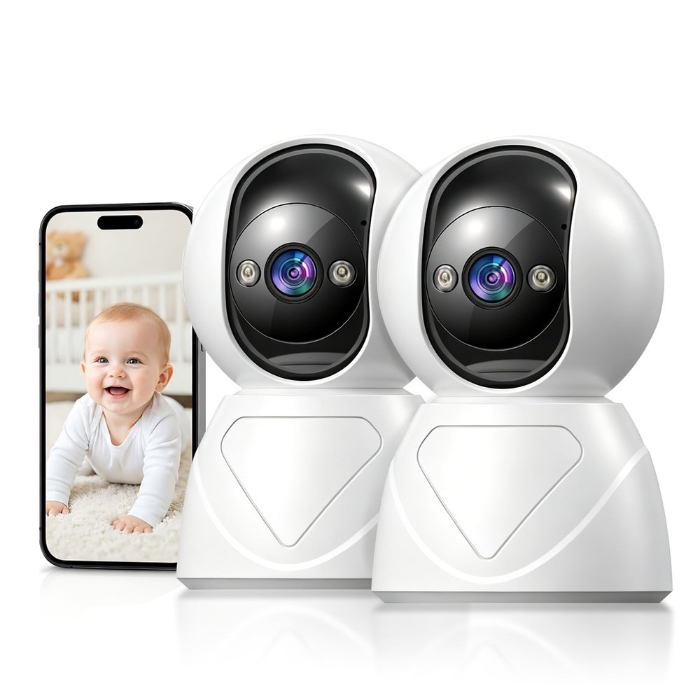GUOANVISION 3MP Indoor Security Camera for Baby Monitor,5G/2.4G, 2Pack