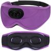MUSICOZY 3D Bluetooth Sleep Mask with Headphones and Timer, Wireless Sleep Headphones for Side Sleepers, Eye Mask with Bluetooth Headphone, Unique Gifts for Men Women, Purple view 1