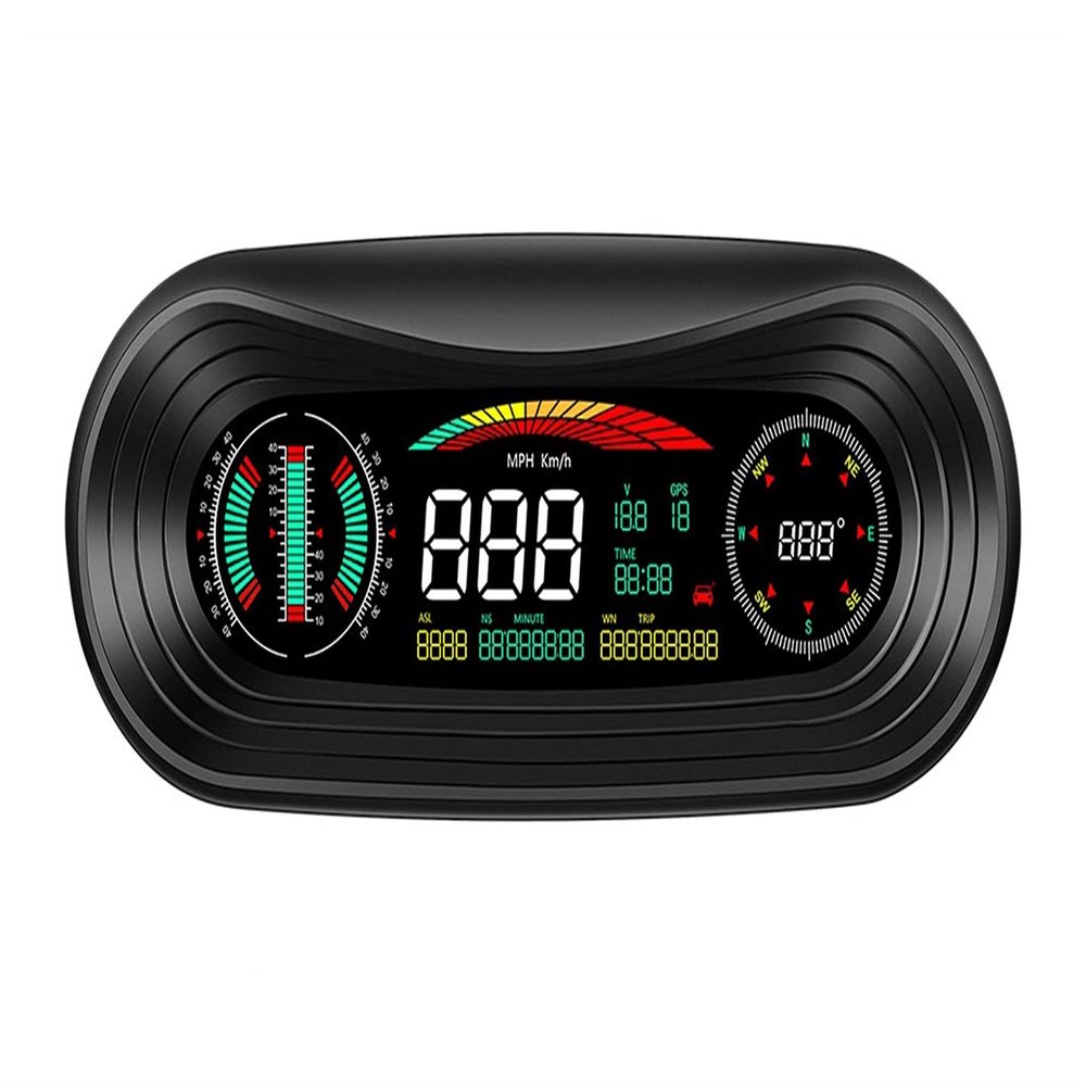 Car Electronics Auto Head Up Display Car GPS Speedometer Windshield Inclinometer Latitude HUD Display Speed Projector Anti Fatigue Driving Alarm